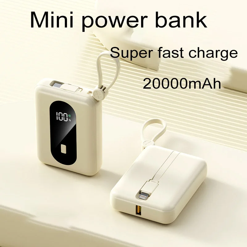 Mini Power Bank 20000mAh Portable Fast Charge Built-in Cable External Battery Pack Powerbank for iPhone 16 Samsung Huawei Xiaomi
Mini Power Bank 20000mAh Portable Fast Charge Built-in Cable External Battery Pack Powerbank for iPhone 16 Samsung Huawei Xiaomi