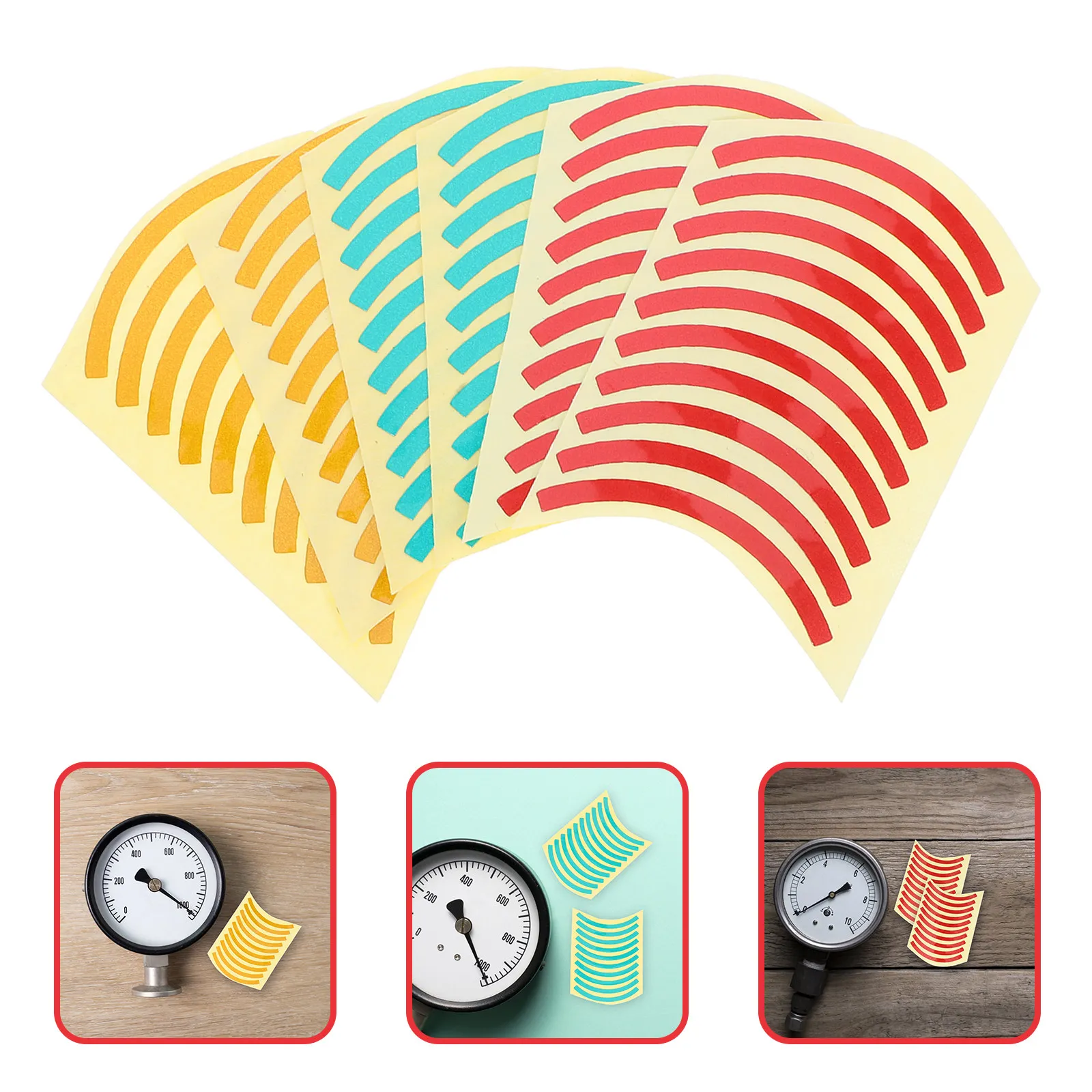 60Pcs Industrial Reflective Pressure Gauge Stickers Tri-Color Quarter Circle Uv-Resistant Safety Warning Identification Decals
60Pcs Industrial Reflective Pressure Gauge Stickers Tri-Color Quarter Circle Uv-Resistant Safety Warning Identification Decals