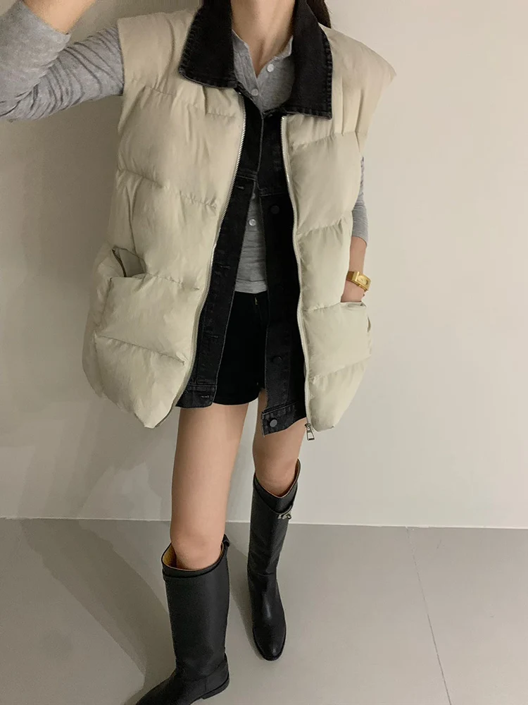 2025 New Women 90% White Duck Down Vest Winter Jacket Hooded Short Coat Sleeveless Loose Female Thick Warm Waistcoat
2025 New Women 90% White Duck Down Vest Winter Jacket Hooded Short Coat Sleeveless Loose Female Thick Warm Waistcoat