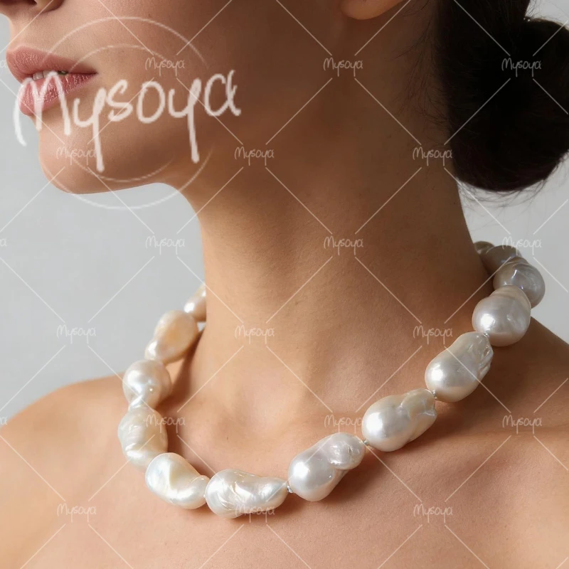 MYSOYA 13-15mm Large White Baroque Pearl Necklace,Suitable for Birthday/Anniversary/Wedding/Mother's Day/Father's Day Gift A0988
MYSOYA 13-15mm Large White Baroque Pearl Necklace,Suitable for Birthday/Anniversary/Wedding/Mother's Day/Father's Day Gift A0988