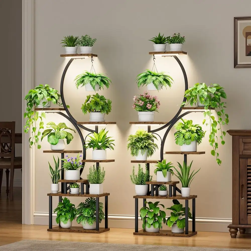 2-Pack 62 Tall Indoor Plant Stands with 8-Tiered Shelves, S-Shaped Racks for Living Room, Black
2-Pack 62 Tall Indoor Plant Stands with 8-Tiered Shelves, S-Shaped Racks for Living Room, Black