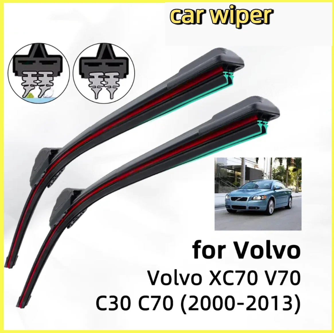Double Rubber Car Wiper for Volvo XC70 V70 C30 C70 Front Wiper Blades Brushes Cutter Accessories Windscreen 2013 2007 2006 2004
Double Rubber Car Wiper for Volvo XC70 V70 C30 C70 Front Wiper Blades Brushes Cutter Accessories Windscreen 2013 2007 2006 2004