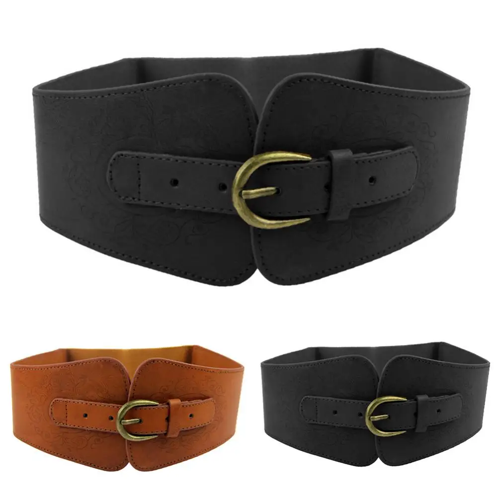 Wide Belt Women Waistband Solid Color Faux Leather Elastic Vintage Strap Buckle Waistband
Wide Belt Women Waistband Solid Color Faux Leather Elastic Vintage Strap Buckle Waistband