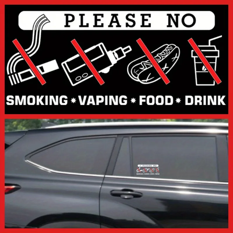 Наклейка на автомобиль «Запрещено курить и есть», виниловая, для такси, шеринга, автобусов и других транспортных средств
Наклейка на автомобиль «Запрещено курить и есть», виниловая, для такси, шеринга, автобусов и других транспортных средств