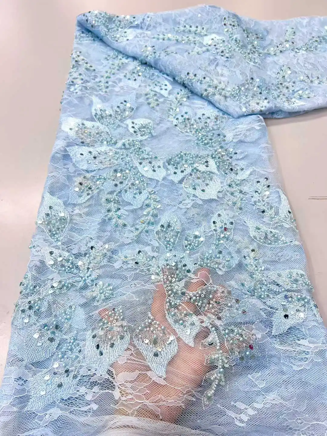 African Lace Fabric 2026 High Quality French 3D Flower Peach Sequins Embroidery Beads Tulle Lace Fabric For Party Dress 5 Yard
African Lace Fabric 2026 High Quality French 3D Flower Peach Sequins Embroidery Beads Tulle Lace Fabric For Party Dress 5 Yard