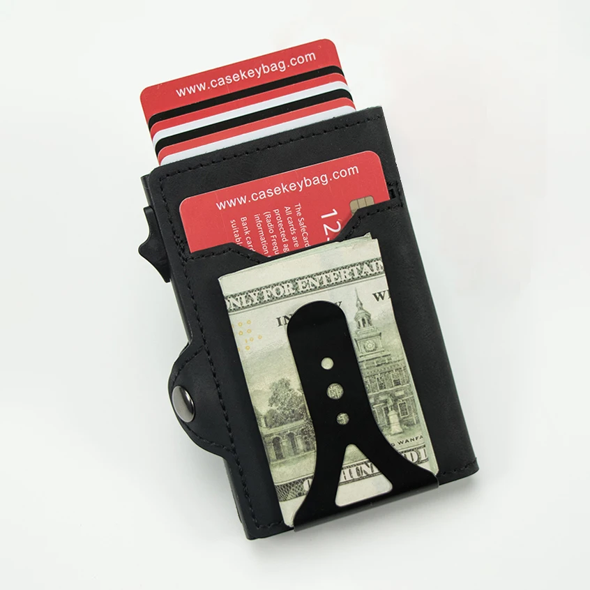 CASEKEY 2023 New Fashion Men Wallet Pu Leather Pop Up Card Holder RFID Slim Minimalist Smart Wallet with Money Clip & ID Window
CASEKEY 2023 New Fashion Men Wallet Pu Leather Pop Up Card Holder RFID Slim Minimalist Smart Wallet with Money Clip & ID Window