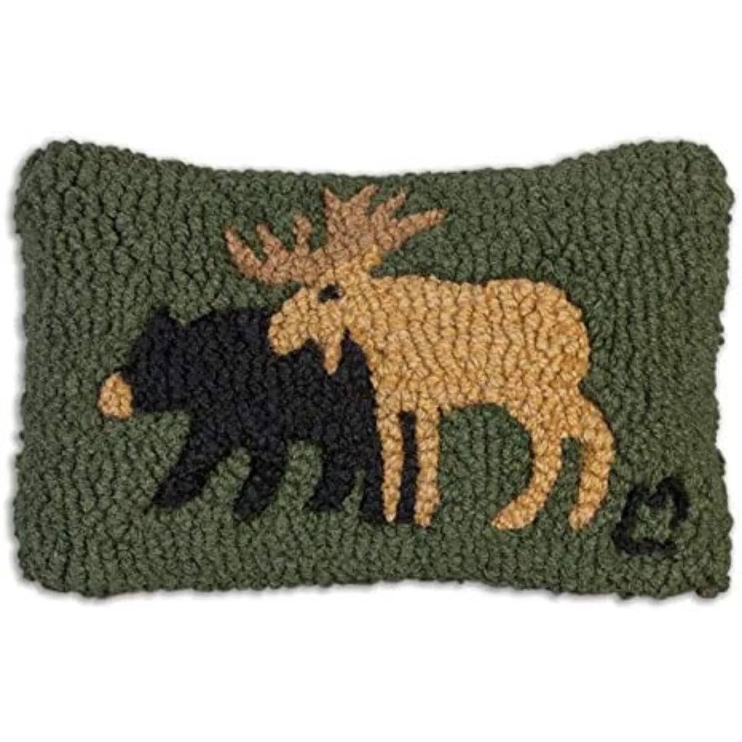 Artist-Designed Moose & Bear Hand-Hooked Wool Decorative Throw Pillow - Wildlife Pillow for Couches
Artist-Designed Moose & Bear Hand-Hooked Wool Decorative Throw Pillow - Wildlife Pillow for Couches