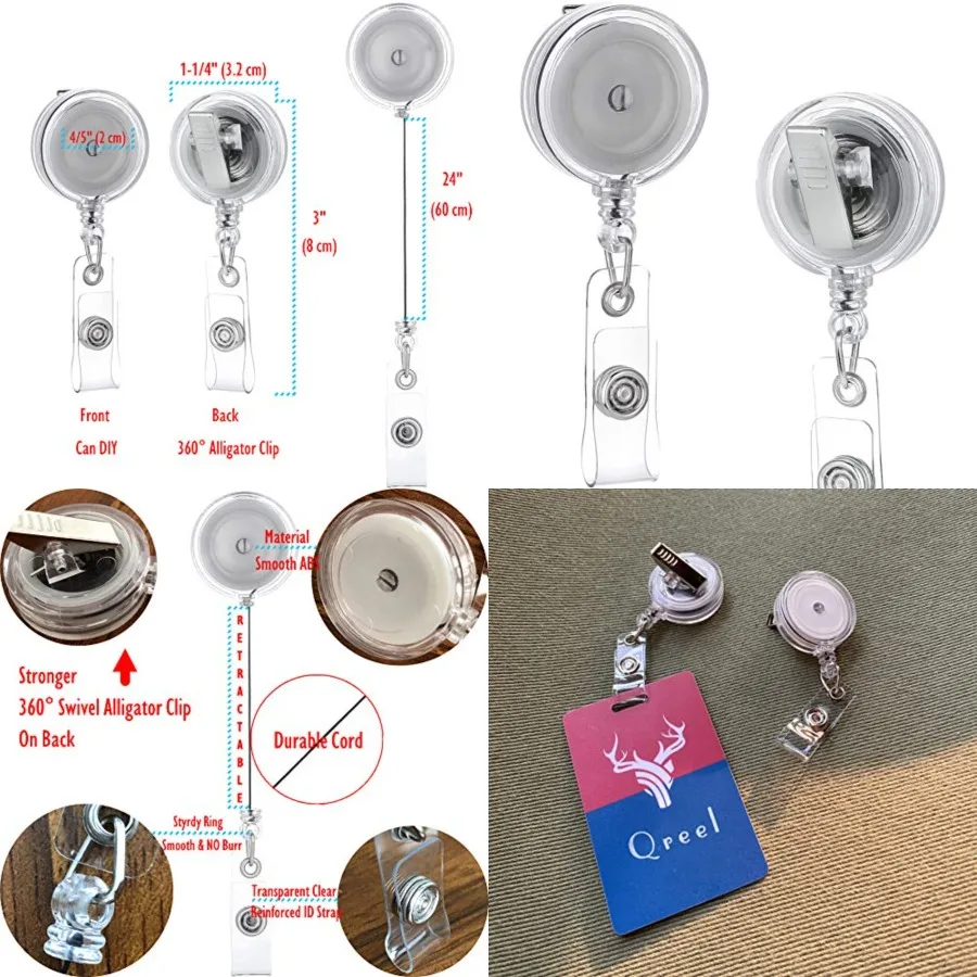 0 - Retractable ID Name Badge Holder Reels with Swivel Alligator Clip
0 - Retractable ID Name Badge Holder Reels with Swivel Alligator Clip