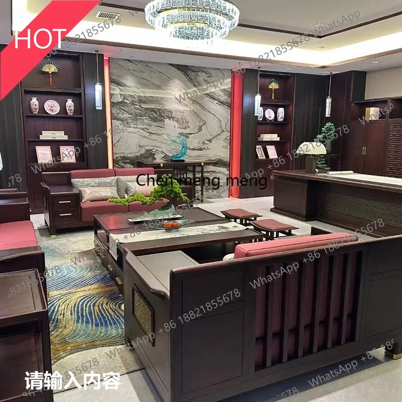 03A New Chinese-style ebony desk all solid wood atmosphere President's office desk furniture
03A New Chinese-style ebony desk all solid wood atmosphere President's office desk furniture