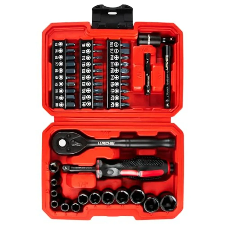 【Spot goods】48 Piece 1/4 Inch Mini Socket Ratchet Wrench Set Metric Shallow Socket 4-14mm 6-Point with 72 Teeth Mini Ratcheting
【Spot goods】48 Piece 1/4 Inch Mini Socket Ratchet Wrench Set Metric Shallow Socket 4-14mm 6-Point with 72 Teeth Mini Ratcheting