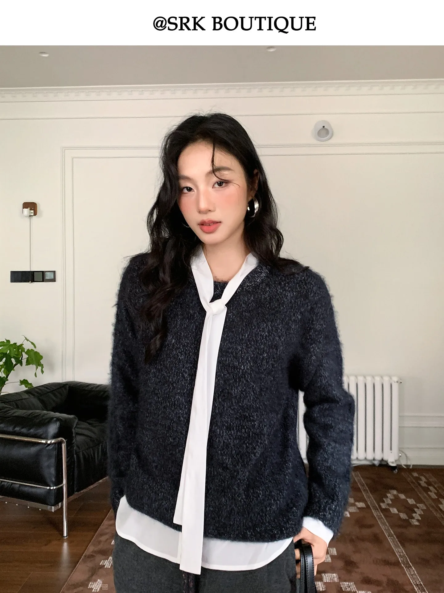 Свободный вязаный свитер с круглым вырезом: комфорт и тепло. Женская повседневная одежда SRK Advanced Sle для осени и зимы.
Свободный вязаный свитер с круглым вырезом: комфорт и тепло. Женская повседневная одежда SRK Advanced Sle для осени и зимы.