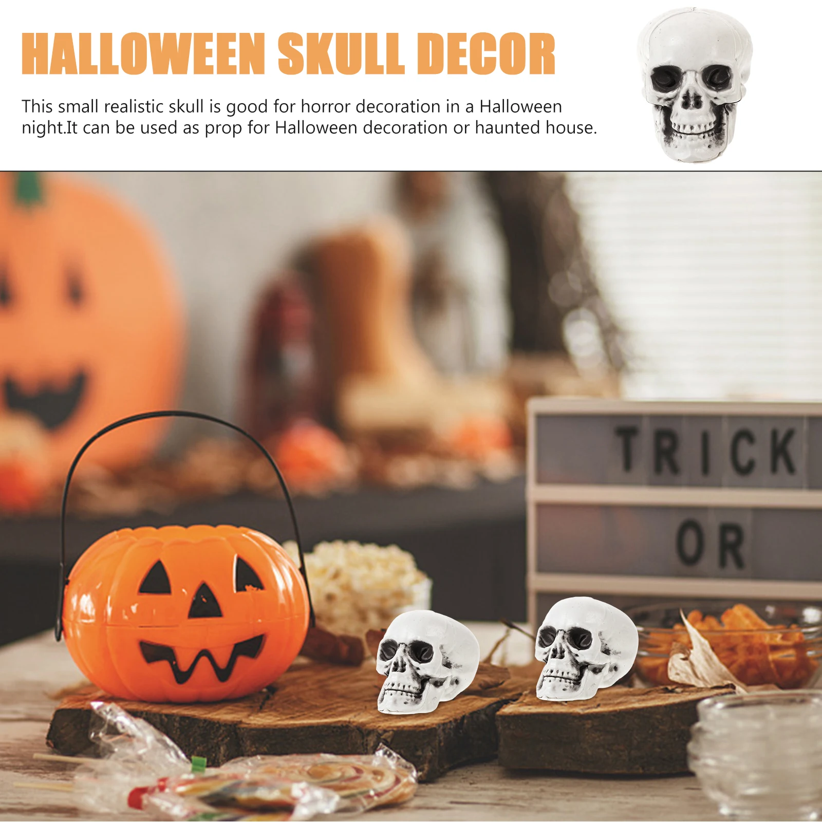 2 Pcs Mini Skulls Plastic Heads for Halloween Decor Home Crafts Scary Atmosphere Party Jokes Horror Props
2 Pcs Mini Skulls Plastic Heads for Halloween Decor Home Crafts Scary Atmosphere Party Jokes Horror Props