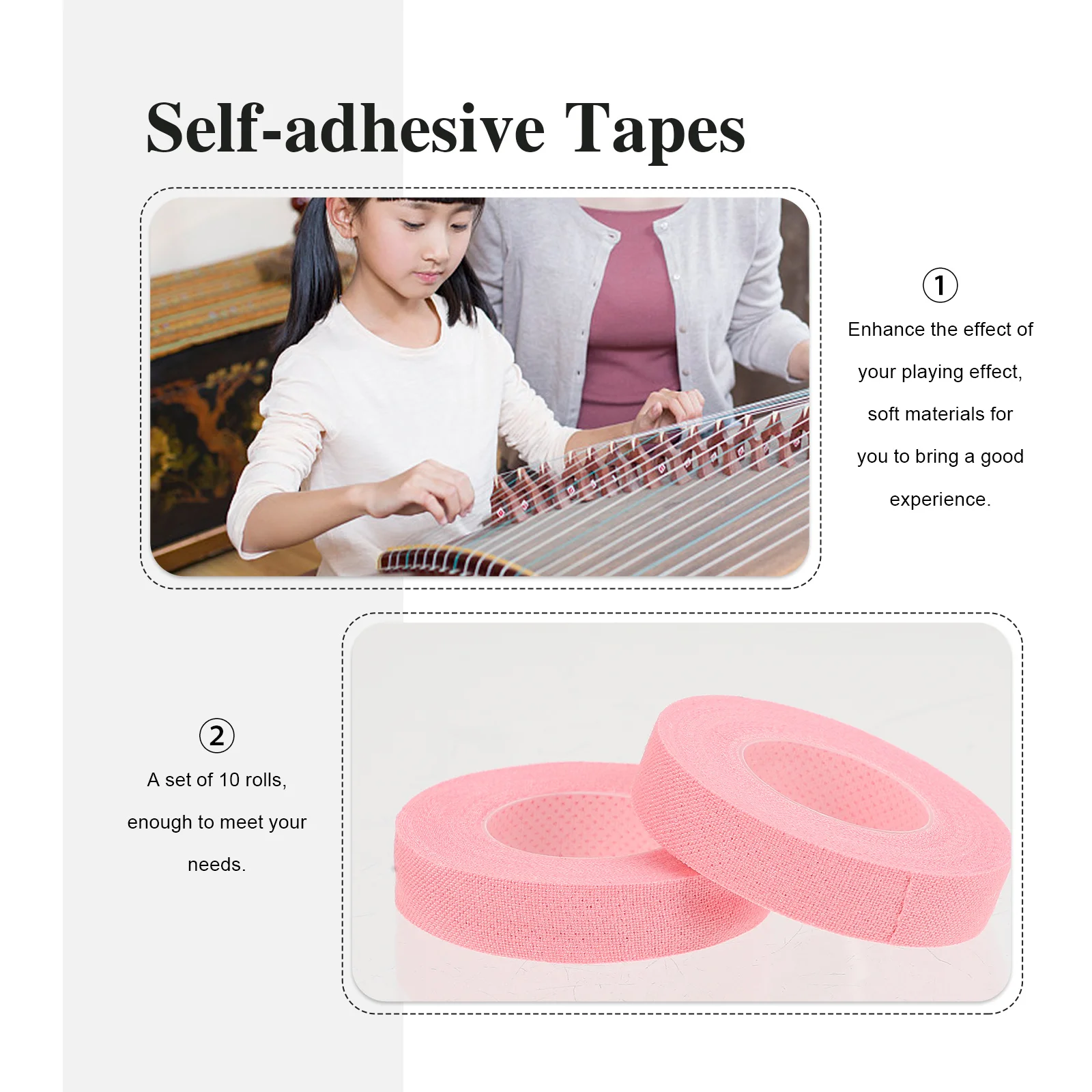 10 Rolls Finger Nail Adhesive Tape Chinese Zither Guzheng Breathable Cotton Finger Protector Tape Self-Adhesive for Guitar Pipa
10 Rolls Finger Nail Adhesive Tape Chinese Zither Guzheng Breathable Cotton Finger Protector Tape Self-Adhesive for Guitar Pipa