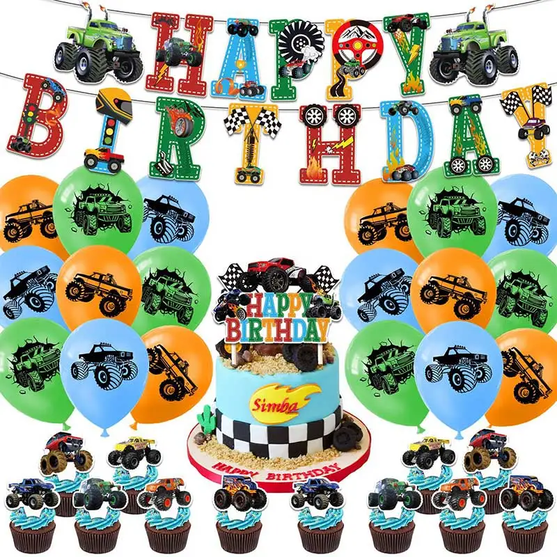 Cartoon Car monster truck Balloon Birthday Party supplies baby shower Decoration race car Banner Cake Cupcake Topper Toy
Cartoon Car monster truck Balloon Birthday Party supplies baby shower Decoration race car Banner Cake Cupcake Topper Toy