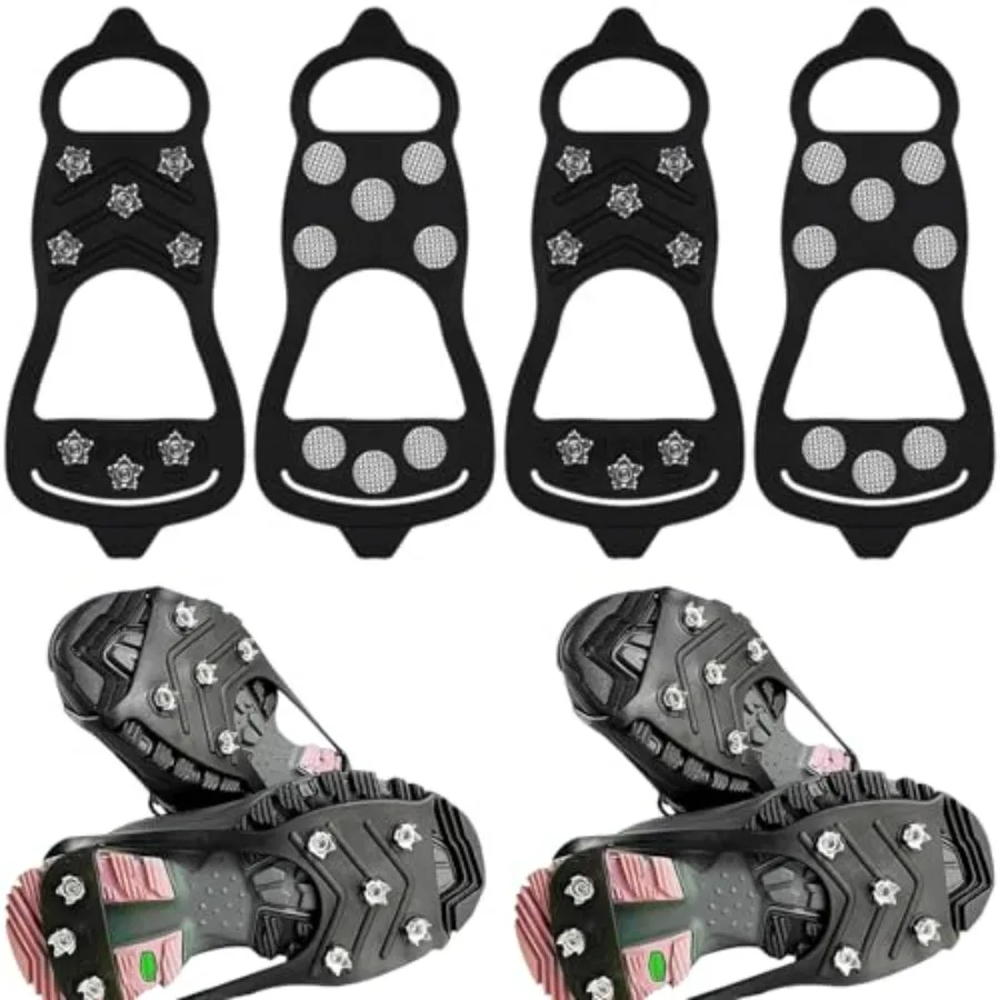 2 Pairs Non Slip Gripper Spike Ice Traction Cleats Universal Anti-Skid Snow Ice Climbing Shoe Walk Traction Cleat Durable Ice S
2 Pairs Non Slip Gripper Spike Ice Traction Cleats Universal Anti-Skid Snow Ice Climbing Shoe Walk Traction Cleat Durable Ice S