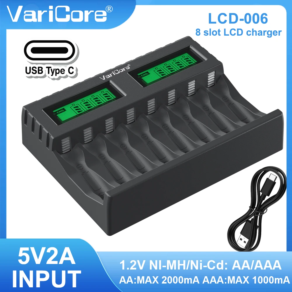 VariCore LCD-006 Intelligent Rechargeable Battery Charger for 1.2V Ni-MH Ni-CD AA AAA battery
VariCore LCD-006 Intelligent Rechargeable Battery Charger for 1.2V Ni-MH Ni-CD AA AAA battery