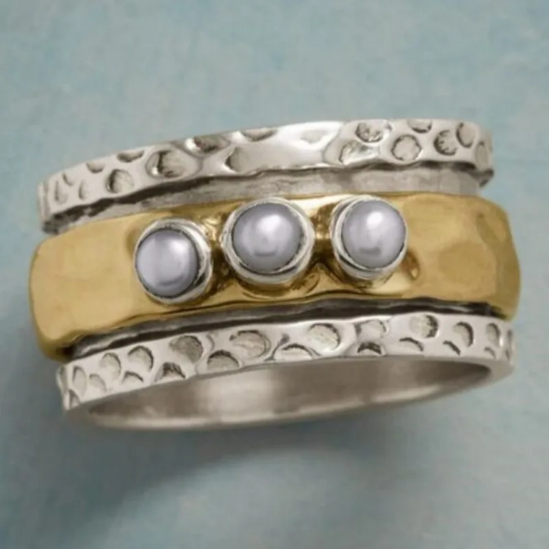 Vintage Inlaid Imitation Pearl Women's Ring Ethnic Two Color Geometry Daily Wear Party Jewelry Anniversary Gift
Vintage Inlaid Imitation Pearl Women's Ring Ethnic Two Color Geometry Daily Wear Party Jewelry Anniversary Gift