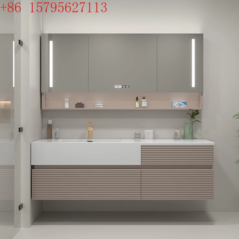 Modern simple rock slab seamless ceramic integrated bathroom cabinet combined bathroom washbasin cabinet
Modern simple rock slab seamless ceramic integrated bathroom cabinet combined bathroom washbasin cabinet