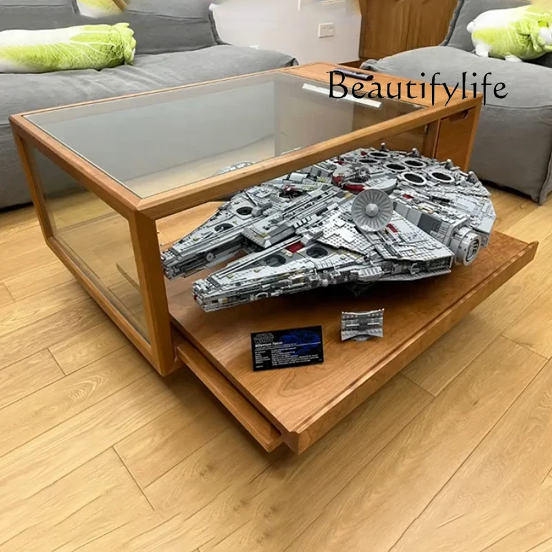 Solid wood Lego Millennium Falcon display coffee table Cherry wood Tempered glass display coffee table Chinese log
Solid wood Lego Millennium Falcon display coffee table Cherry wood Tempered glass display coffee table Chinese log