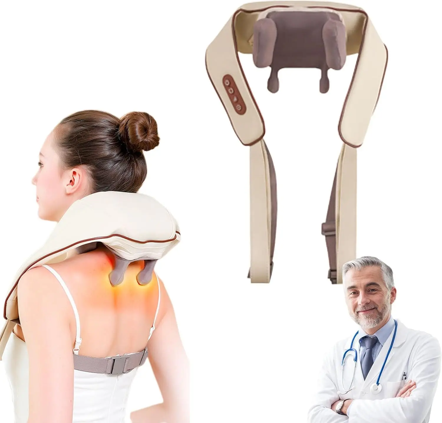 Heated neck and shoulder massager, finger pressure kneading massager, USB charging, gift for parents
Heated neck and shoulder massager, finger pressure kneading massager, USB charging, gift for parents