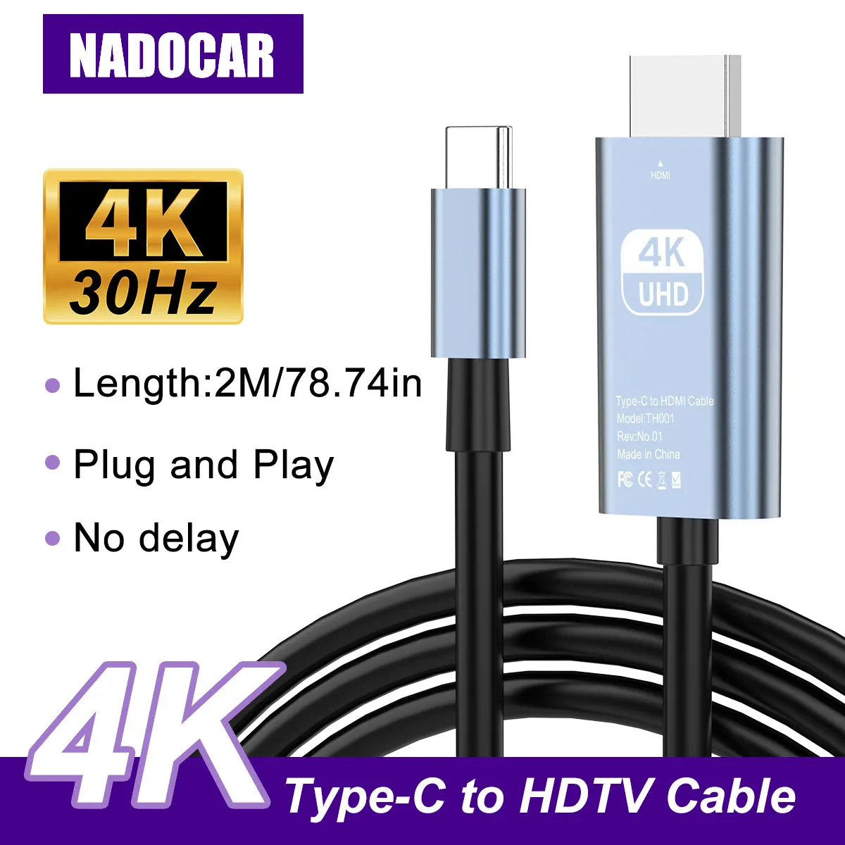 Кабель USB C к HDTV 4K30 Гц, кабель типа C с алюминиевым корпусом типа C к HDMI длиной 2 м/78,74 дюйма/6,56 футов, совместимый с MacBook, IPad, IPhone, ноутбуком
Кабель USB C к HDTV 4K30 Гц, кабель типа C с алюминиевым корпусом типа C к HDMI длиной 2 м/78,74 дюйма/6,56 футов, совместимый с MacBook, IPad, IPhone, ноутбуком