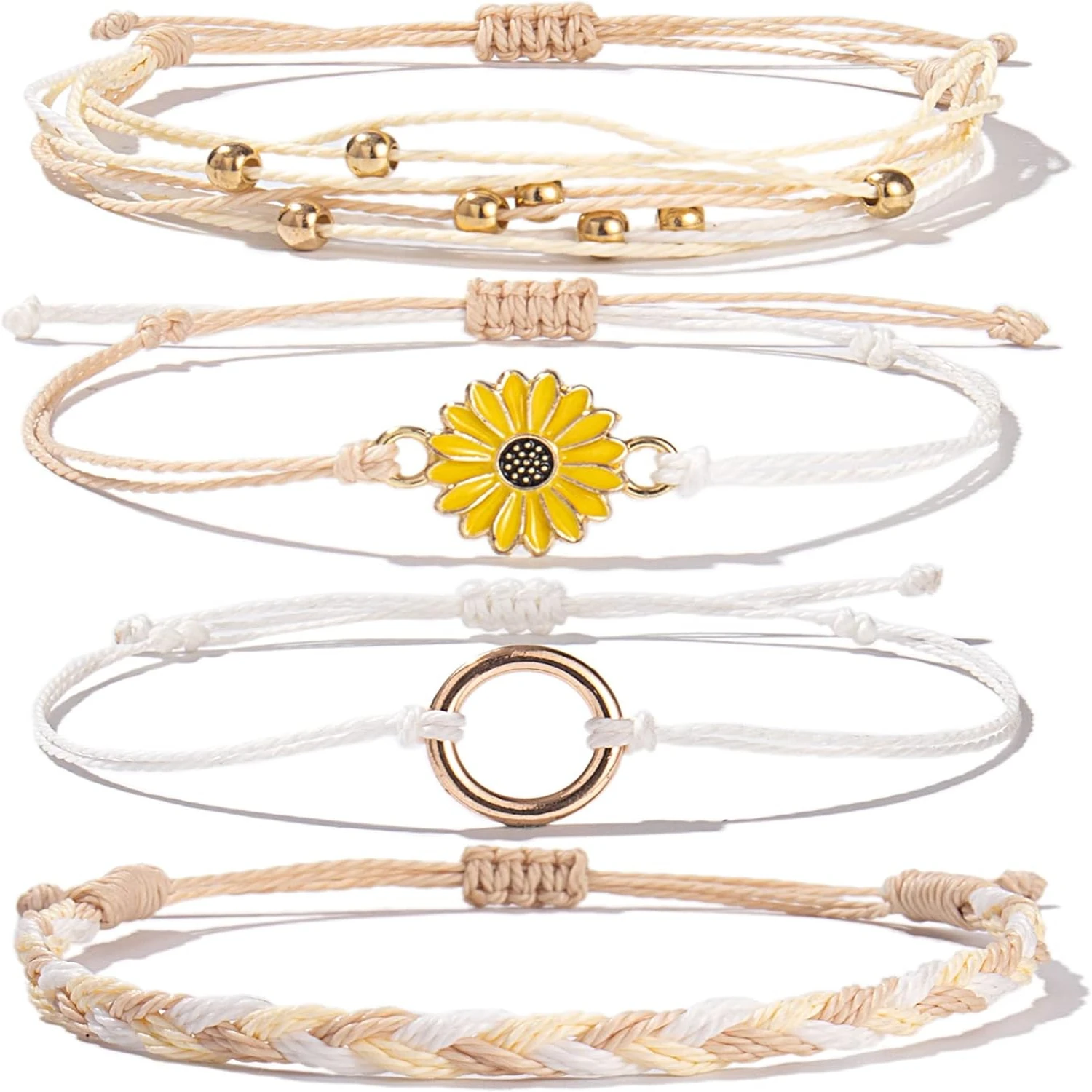 Stylish and Trendy Sunflower Charms Braided Handmade Rope Bracelet - Fashion-forward Bracelet for Preteens and Teens, Perfect fo
Stylish and Trendy Sunflower Charms Braided Handmade Rope Bracelet - Fashion-forward Bracelet for Preteens and Teens, Perfect fo