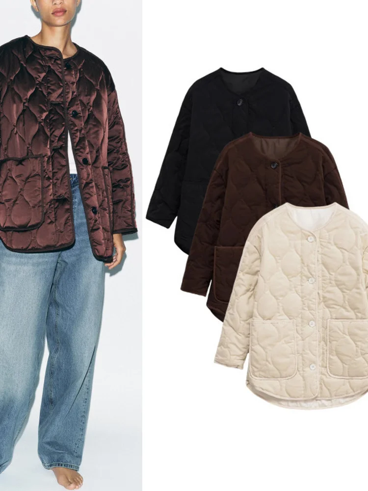 Шелковый атлас Feel Long Sve round Ne, тонкая хлопковая куртка, верхняя одежда для женщин, модная осенне-зимняя новинка, Sle 4088045 
Шелковый атлас Feel Long Sve round Ne, тонкая хлопковая куртка, верхняя одежда для женщин, модная осенне-зимняя новинка, Sle 4088045