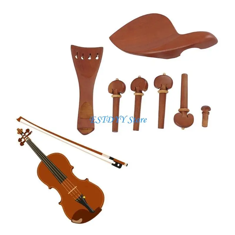 G6DE 7pcs Violin ChinRest Drawplates Knobs Violino Tailpiece and Pegs Replacement 4/4 Size Violin Accessory Durability
G6DE 7pcs Violin ChinRest Drawplates Knobs Violino Tailpiece and Pegs Replacement 4/4 Size Violin Accessory Durability
