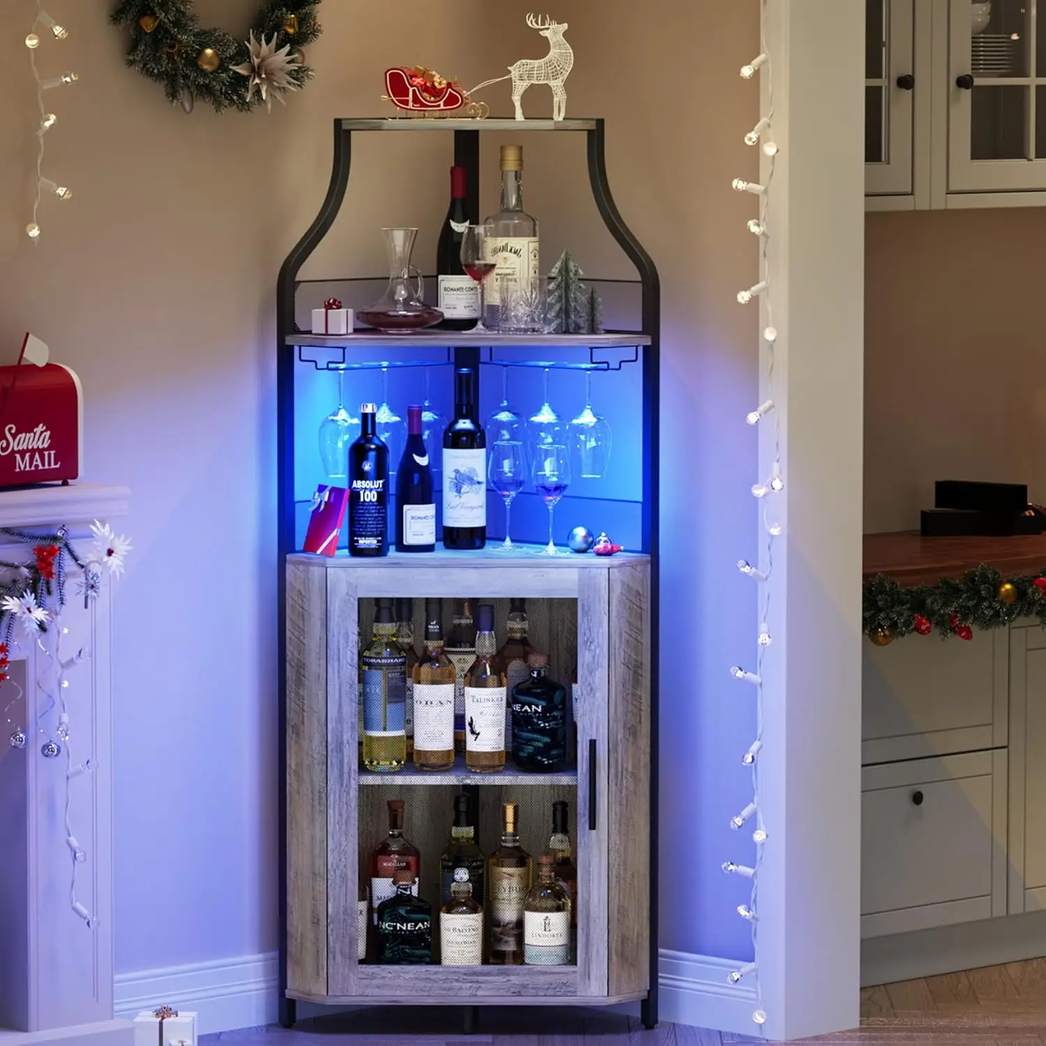 Corner Bar Cabinet, 61" Tall Farmhouse Wine Cabinet with Led Light & Detachable Wine Rack, 5-Tier Industrial Wine, Customized
Corner Bar Cabinet, 61" Tall Farmhouse Wine Cabinet with Led Light & Detachable Wine Rack, 5-Tier Industrial Wine, Customized