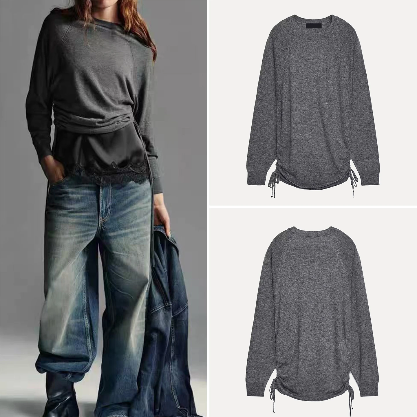 Модный вязаный женский топ с длинным рукавом, с поясом, простой, свободного кроя, с круглым вырезом, пуловер на осень 2025 года
Модный вязаный женский топ с длинным рукавом, с поясом, простой, свободного кроя, с круглым вырезом, пуловер на осень 2025 года