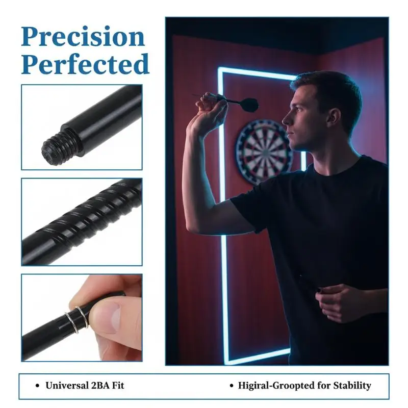 48mm Nylon Dart Shafts 2BA Screw Thread 50pcs Includes Secure Protection Rings for Professional Soft Tipped Darts
48mm Nylon Dart Shafts 2BA Screw Thread 50pcs Includes Secure Protection Rings for Professional Soft Tipped Darts
