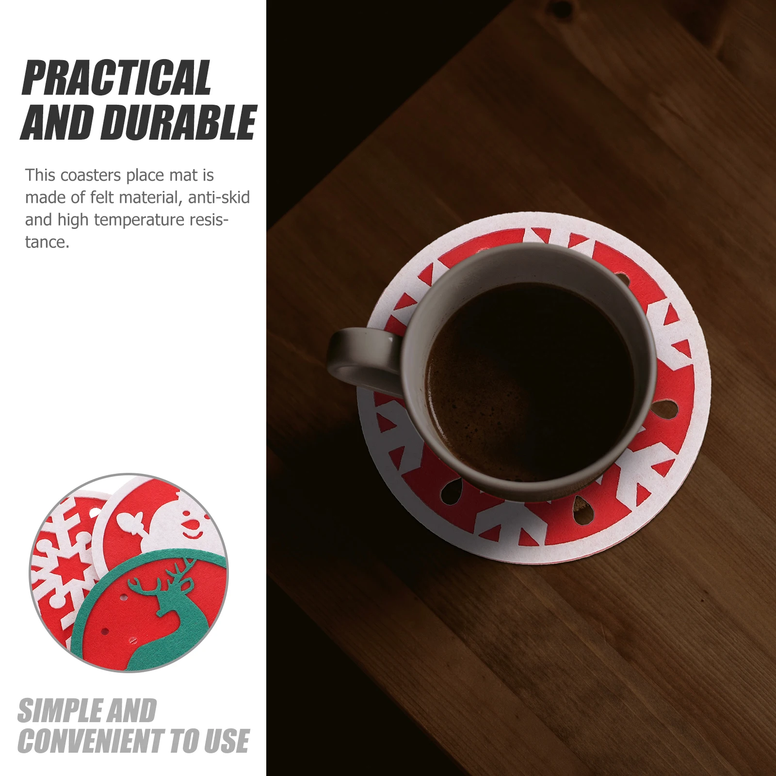 8pcs Felt Coasters Round Cup Pads Non-Slip Heat Resistant For Home Office Holiday Gift Christmas Table Decor Xmas Mats 
8pcs Felt Coasters Round Cup Pads Non-Slip Heat Resistant For Home Office Holiday Gift Christmas Table Decor Xmas Mats