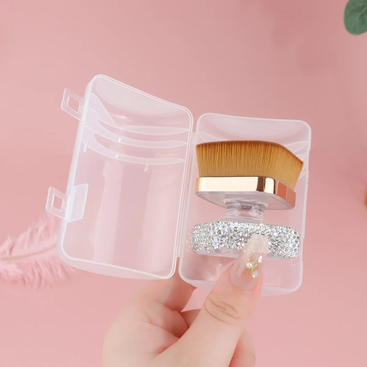 Dust Brush Square Toe Double Brown Bristles with Rhinestones Flat Head Foundation Loose Powder Multi-purpose Makeup Brush
Dust Brush Square Toe Double Brown Bristles with Rhinestones Flat Head Foundation Loose Powder Multi-purpose Makeup Brush