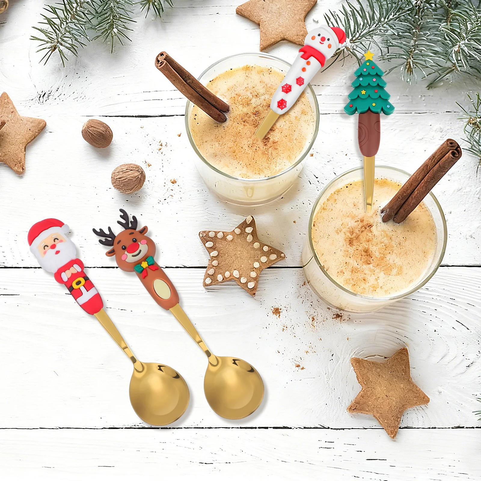 4 Pcs Dinner Spoons Teaspoons Creative Chirstmas Small for Coffee Long Stirring
4 Pcs Dinner Spoons Teaspoons Creative Chirstmas Small for Coffee Long Stirring