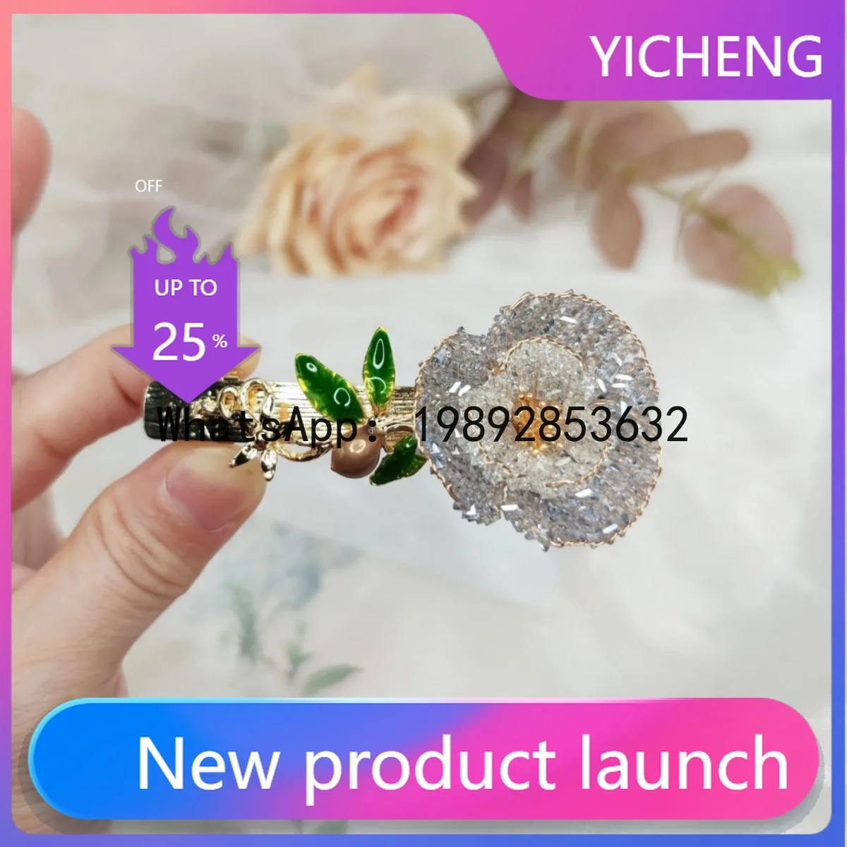 FS6Heavy Industry Sparkling Crystal Flower Hairpin Female Jewelry Edge Clip Original Weaving Headpiece
FS6Heavy Industry Sparkling Crystal Flower Hairpin Female Jewelry Edge Clip Original Weaving Headpiece
