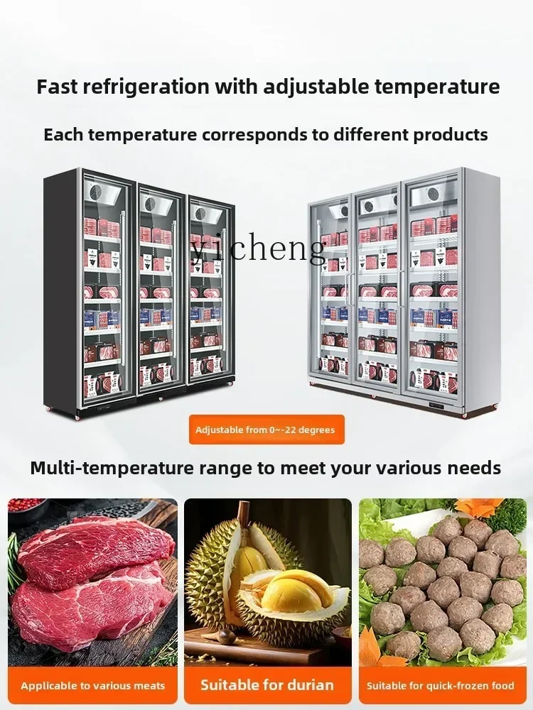 cc25 Frozen Display Cabinet Commercial Quick-frozen Low Temperature Meat Frozen Freezer Steak Vertical Freezer
cc25 Frozen Display Cabinet Commercial Quick-frozen Low Temperature Meat Frozen Freezer Steak Vertical Freezer