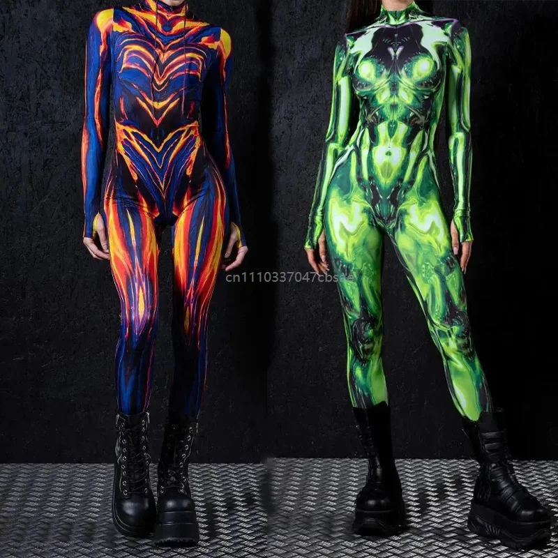 Color Print Jumpsuit Tights Sexy Women Cosplay Costume Adult Bodysuit Zentai Halloween Blue Stage Performance Aerial Yoga Suit
Color Print Jumpsuit Tights Sexy Women Cosplay Costume Adult Bodysuit Zentai Halloween Blue Stage Performance Aerial Yoga Suit
