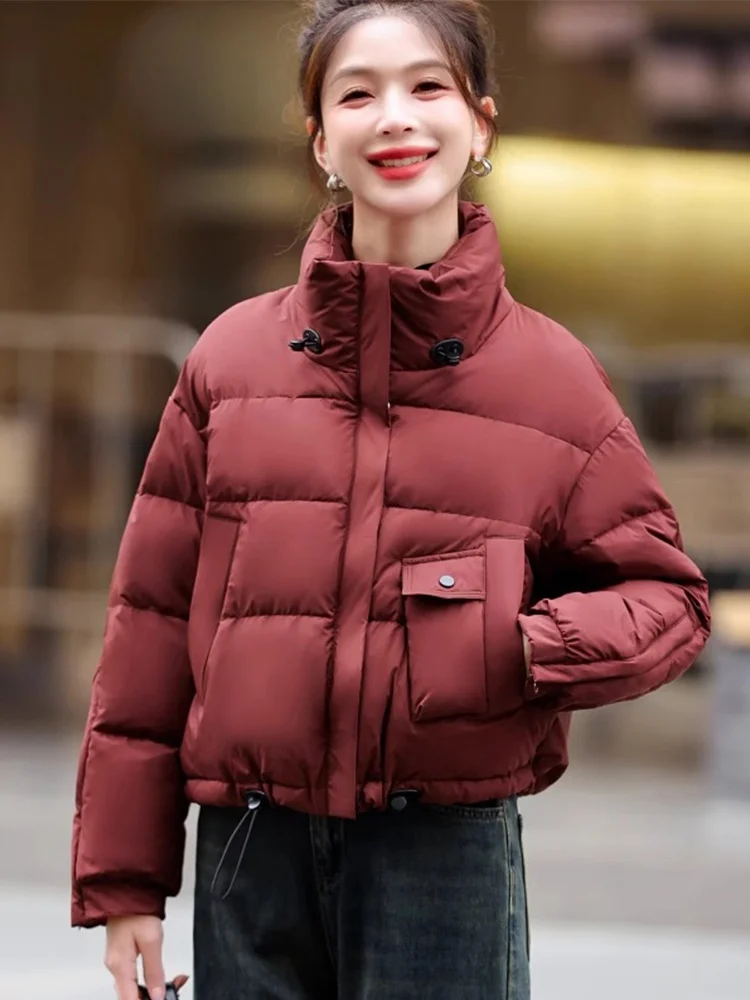 Красная утепленная хлопковая куртка для женщин, зимнее теплое пальто в корейском стиле, свободный крой, длинный рукав, на молнии, однотонная, модная
Красная утепленная хлопковая куртка для женщин, зимнее теплое пальто в корейском стиле, свободный крой, длинный рукав, на молнии, однотонная, модная