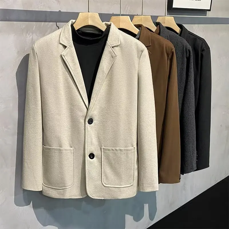 New Men's Thiened Woolen Casual Suit Jaet Faionable Slim Fit Warm Busin Casual Long Sve Top Youth Outerwear
New Men's Thiened Woolen Casual Suit Jaet Faionable Slim Fit Warm Busin Casual Long Sve Top Youth Outerwear