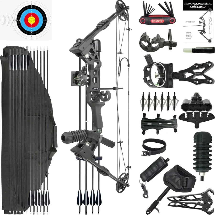 Archery Compound Bow Set 2070 LBS Draw Length 2430 up to IBO 320 fps Hunting Compound Bow with All Accessories for Archery Hunt
Archery Compound Bow Set 2070 LBS Draw Length 2430 up to IBO 320 fps Hunting Compound Bow with All Accessories for Archery Hunt