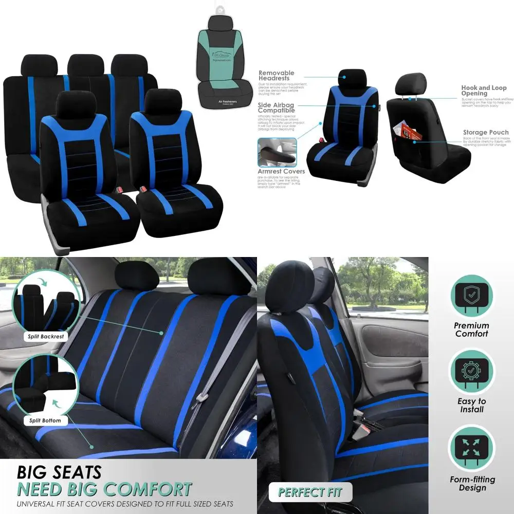 Чехлы на автомобильные сиденья FH Group Combo Sports Полный комплект синих аксессуаров Чехлы на сиденья фургона, подушка безопасности и разделенный чехол на заднее сиденье автомобиля Универсальный
Чехлы на автомобильные сиденья FH Group Combo Sports Полный комплект синих аксессуаров Чехлы на сиденья фургона, подушка безопасности и разделенный чехол на заднее сиденье автомобиля Универсальный