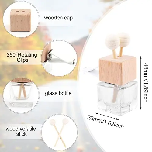 15 Pack Car Vent Clip Air Freshener With Clear Glass Bottle, Wooden Cap And Diffuser Sticks For Essential Oil Aroma
15 Pack Car Vent Clip Air Freshener With Clear Glass Bottle, Wooden Cap And Diffuser Sticks For Essential Oil Aroma