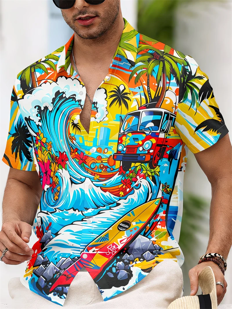New Men's Hawaii Shirts Creative Cartoon Pattern Painting Short Sleeve Aloha Shirts Cuban Style Summer Plus Size Unisex Blouse
New Men's Hawaii Shirts Creative Cartoon Pattern Painting Short Sleeve Aloha Shirts Cuban Style Summer Plus Size Unisex Blouse