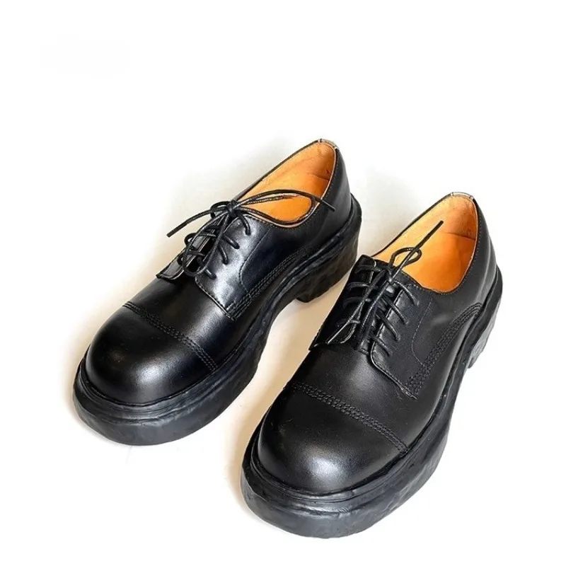 Новые легкие кожаные туфли дерби ручной работы на толстой подошве 6 см со шнуровкой и круглым носком, мужские рабочие модельные туфли ручной работы из натуральной кожи 
Новые легкие кожаные туфли дерби ручной работы на толстой подошве 6 см со шнуровкой и круглым носком, мужские рабочие модельные туфли ручной работы из натуральной кожи
