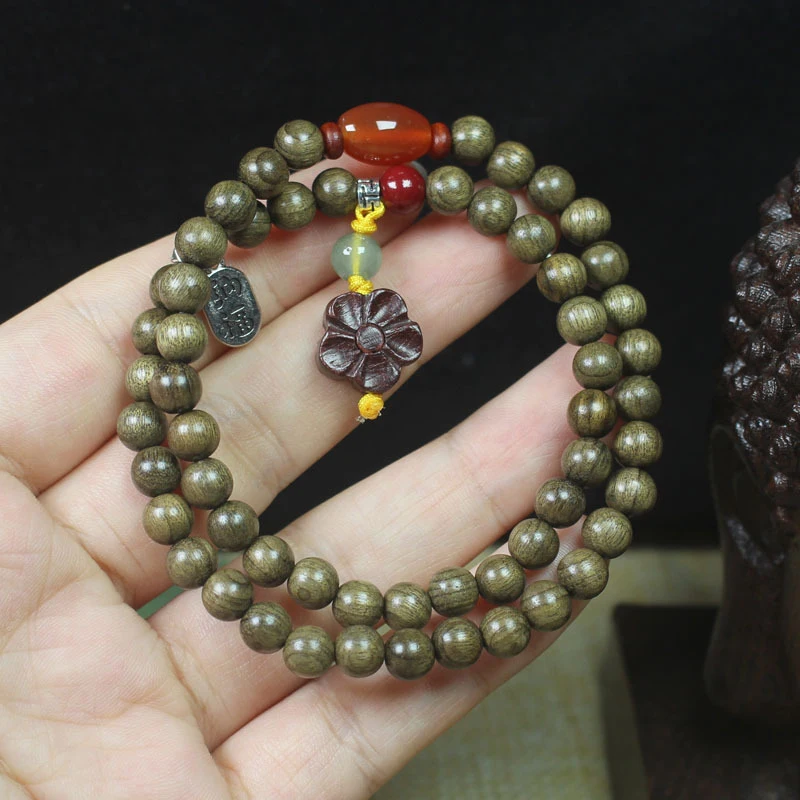 Dark Wood 6mm Double-Layer Bracelet with Blood Sandalwood Five-Petal Flower Design, Forest Style Cultural Craft Prayer Beads and
Dark Wood 6mm Double-Layer Bracelet with Blood Sandalwood Five-Petal Flower Design, Forest Style Cultural Craft Prayer Beads and