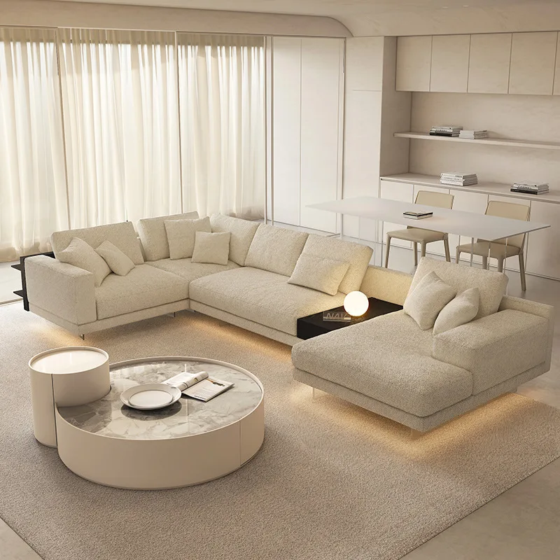 # Nordic Modern Fabric Sofa Set Modern Luxury Design Customized Color Floating Light Corner Sofa for Large Living Room Furniture
# Nordic Modern Fabric Sofa Set Modern Luxury Design Customized Color Floating Light Corner Sofa for Large Living Room Furniture