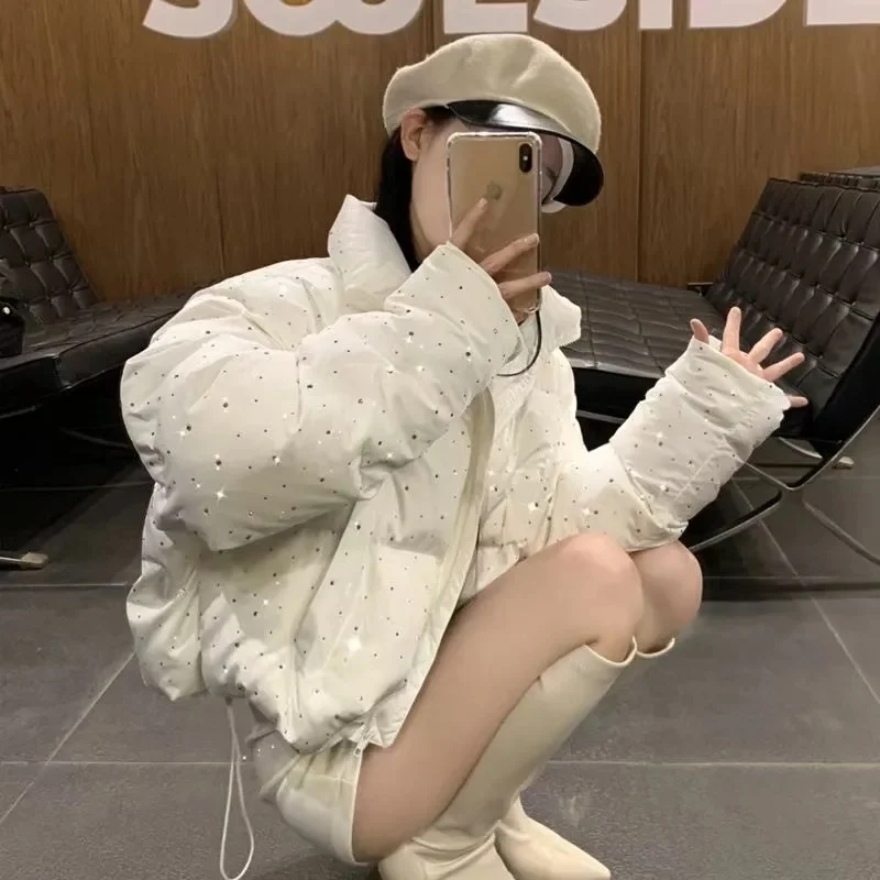 Women Autumn Winter Elegant Puffer Jacket Coats Chic Short Zipper Parkas Coat Korean Fashion Stand Collar Jacket Solid Outerwear
Women Autumn Winter Elegant Puffer Jacket Coats Chic Short Zipper Parkas Coat Korean Fashion Stand Collar Jacket Solid Outerwear