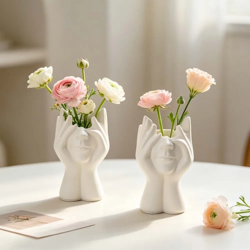 Artistic Face-Shaped Silicone Vase Mold Half Face Cheek Support Vase Molds Durable Abstract Flowerpot Mold Handcraft
Artistic Face-Shaped Silicone Vase Mold Half Face Cheek Support Vase Molds Durable Abstract Flowerpot Mold Handcraft
