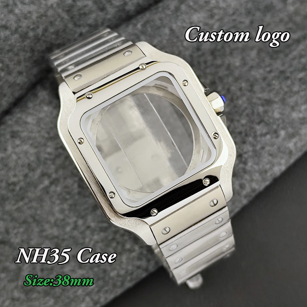NH35 case 38mm square case stainless steel folding buckle men's watch suitable for NH35 movement watch accessories
NH35 case 38mm square case stainless steel folding buckle men's watch suitable for NH35 movement watch accessories