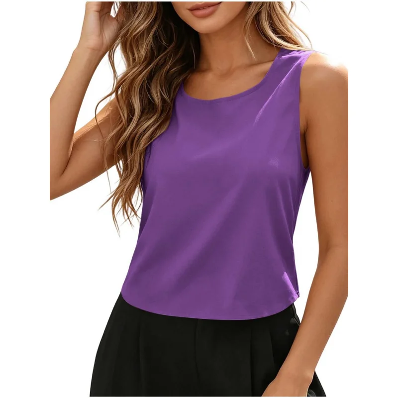 Women'S Tops, Summer Tops Women, Sleeveless Round Neck Casual Tops, Back Bow Knot Solid Color Shirts, Fashion Trendy
Women'S Tops, Summer Tops Women, Sleeveless Round Neck Casual Tops, Back Bow Knot Solid Color Shirts, Fashion Trendy